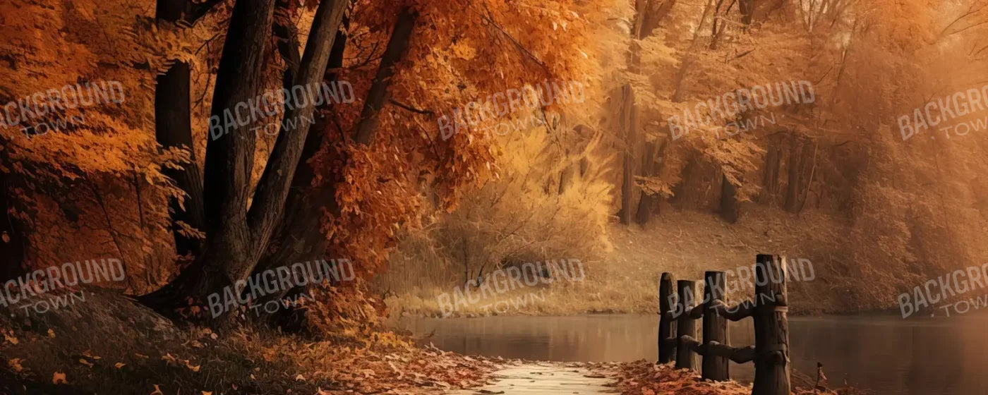Autumn Lake Path 20’X8’ Ultracloth (240 X 96 Inch) Backdrop