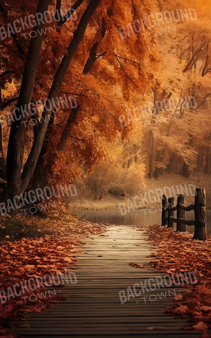 Autumn Lake Path 5’X8’ Ultracloth (60 X 96 Inch) Backdrop