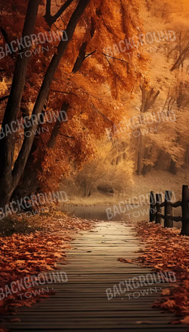 Autumn Lake Path 8’X14’ Ultracloth (96 X 168 Inch) Backdrop