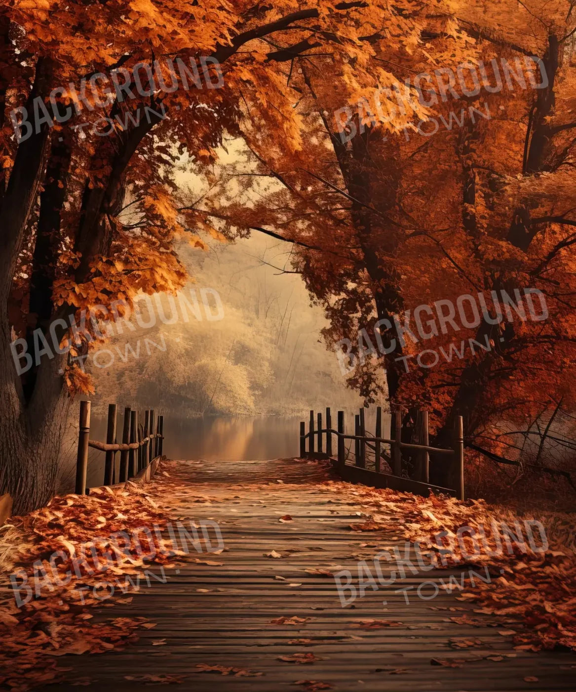 Autumn Lake Path Ii 10’X12’ Ultracloth (120 X 144 Inch) Backdrop
