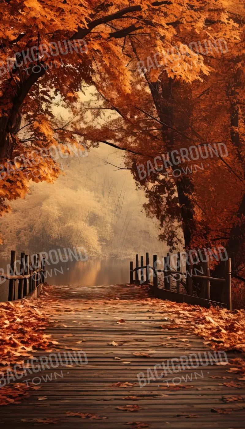 Autumn Lake Path Ii 8’X14’ Ultracloth (96 X 168 Inch) Backdrop