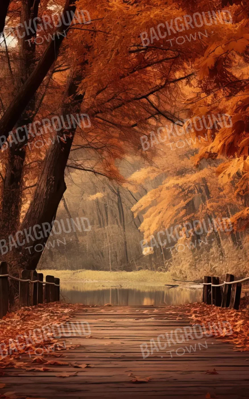 Autumn Lake Path Iii 10’X16’ Ultracloth (120 X 192 Inch) Backdrop