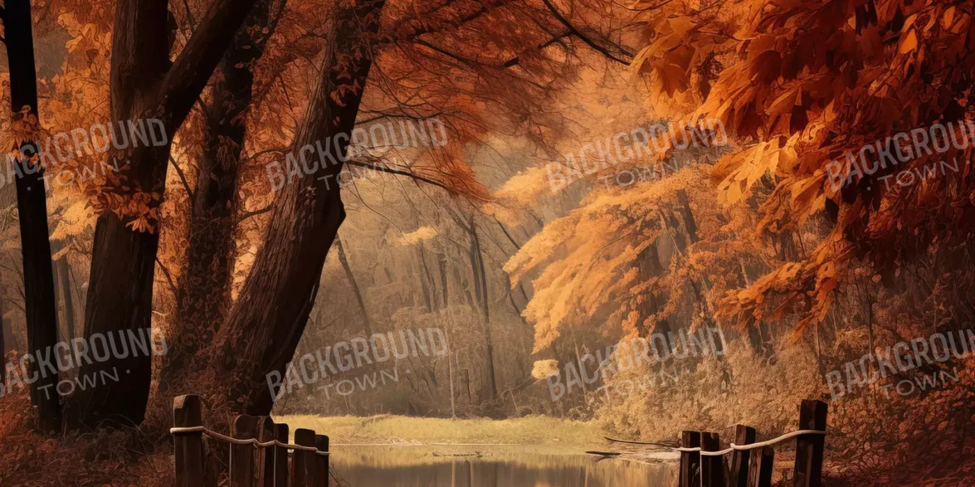Autumn Lake Path Iii 16’X8’ Ultracloth (192 X 96 Inch) Backdrop
