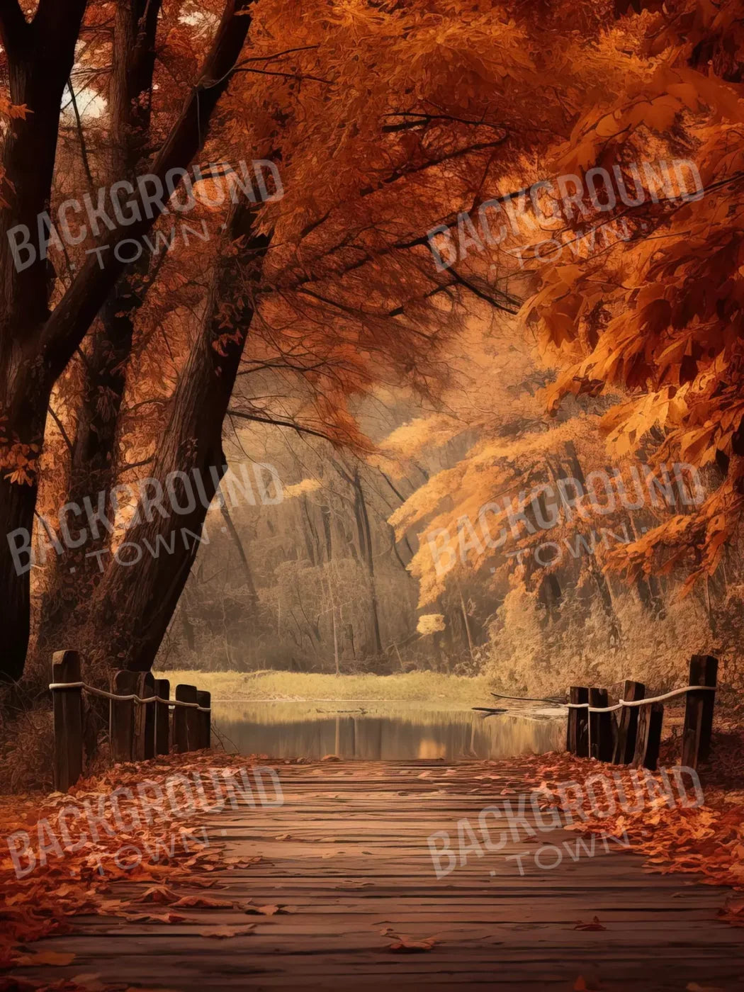 Autumn Lake Path Iii 5’X6’8 Fleece (60 X 80 Inch) Backdrop