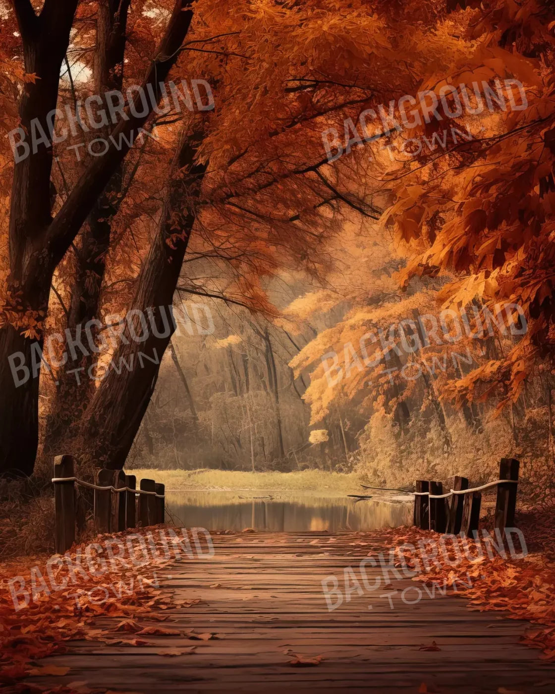 Autumn Lake Path Iii 8’X10’ Fleece (96 X 120 Inch) Backdrop