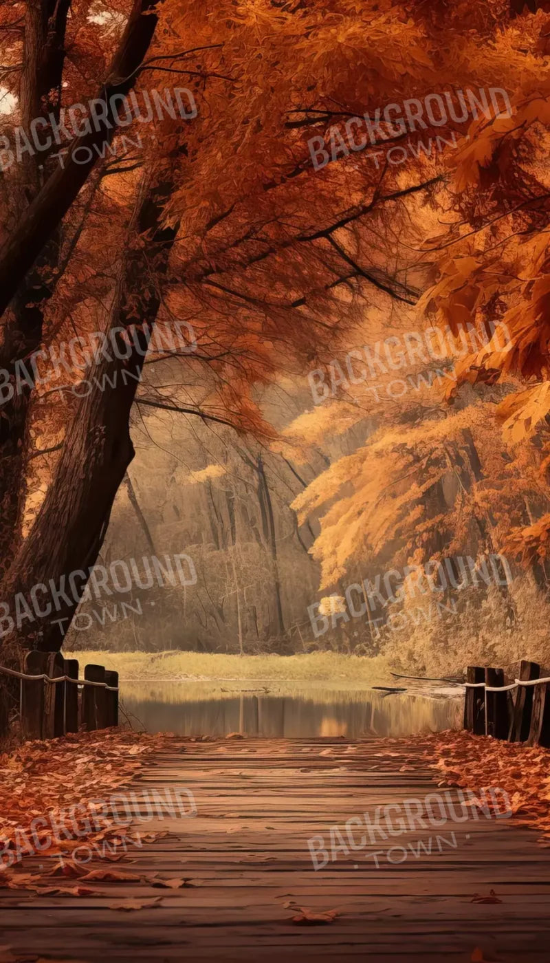 Autumn Lake Path Iii 8’X14’ Ultracloth (96 X 168 Inch) Backdrop