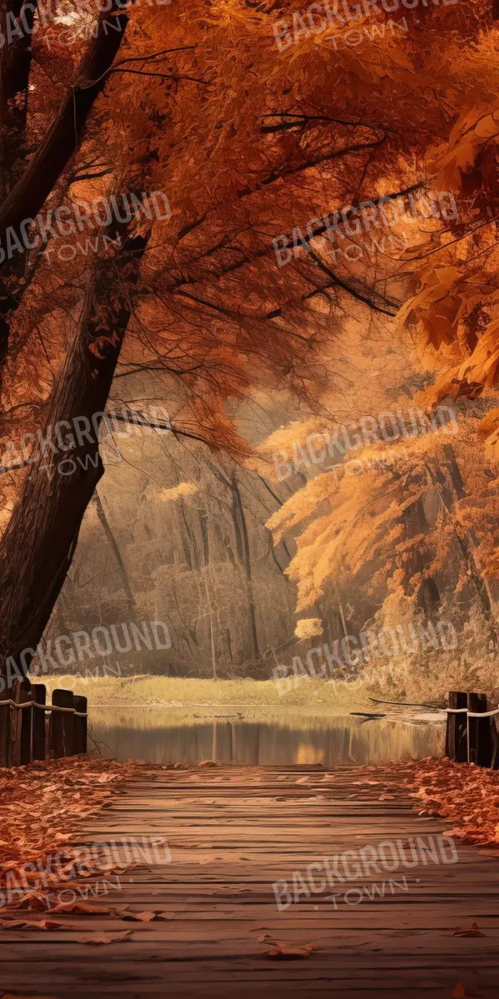 Autumn Lake Path Iii 8’X16’ Ultracloth (96 X 192 Inch) Backdrop