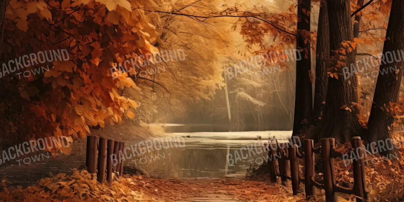 Autumn Lake Path Iv 16’X8’ Ultracloth (192 X 96 Inch) Backdrop