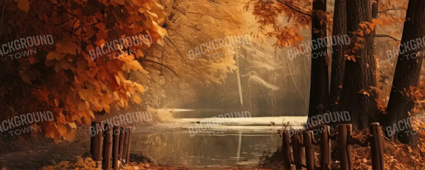 Autumn Lake Path Iv 20’X8’ Ultracloth (240 X 96 Inch) Backdrop