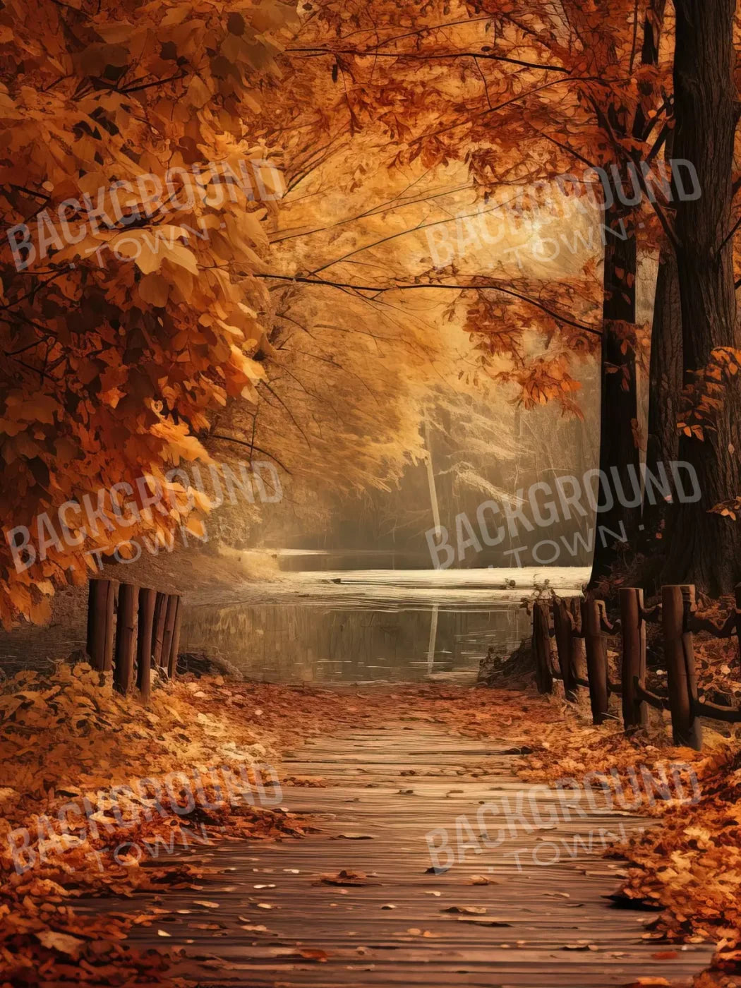 Autumn Lake Path Iv 6’X8’ Fleece (72 X 96 Inch) Backdrop