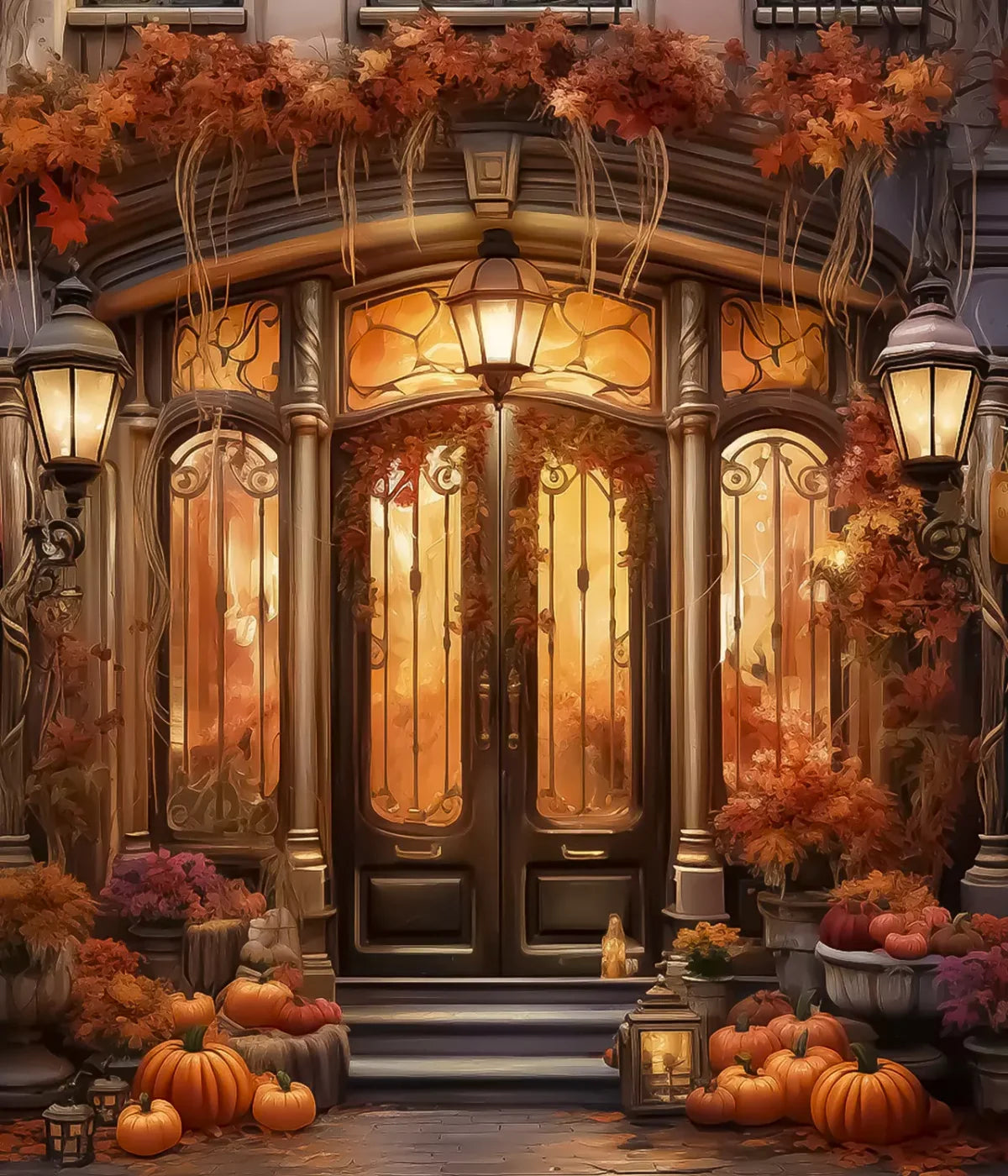 Autumn Storefront 2.1 10X12 Ultracloth ( 120 X 144 Inch ) Backdrop