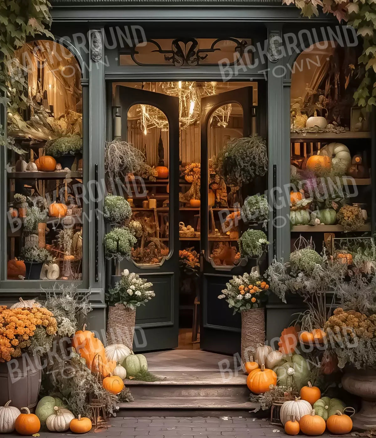 Autumn Store Front 3.1 10X12 Ultracloth ( 120 X 144 Inch ) Backdrop