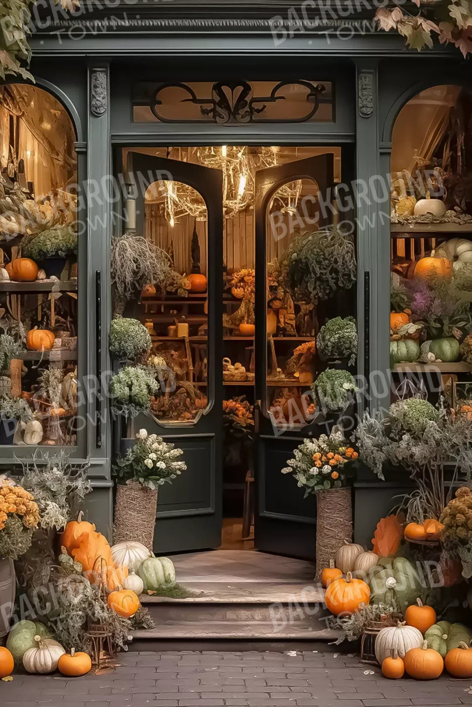 Autumn Store Front 3.1 5X8 Ultracloth ( 60 X 96 Inch ) Backdrop