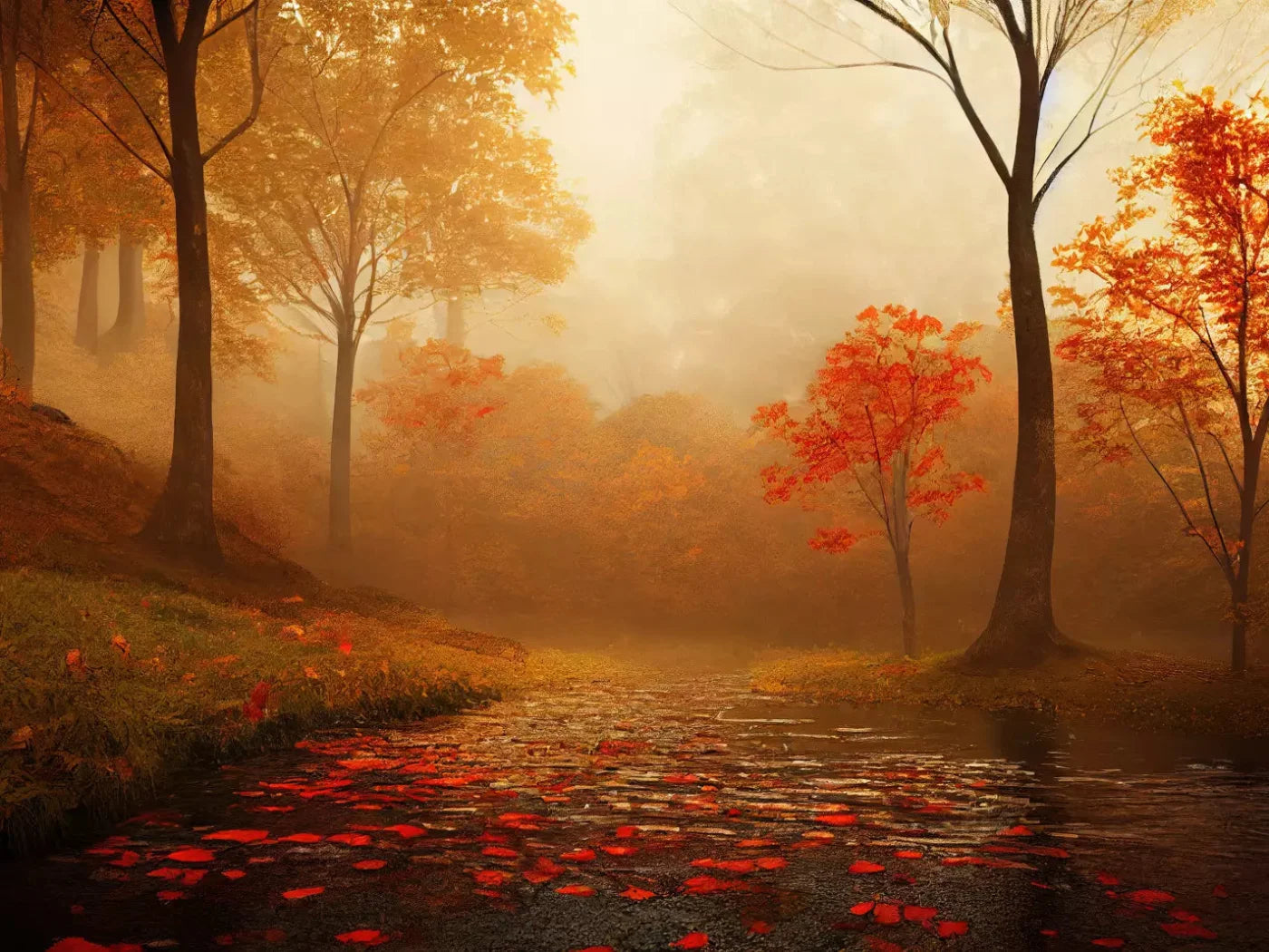 Autumn Sunrise 7X5 Ultracloth ( 84 X 60 Inch ) Backdrop