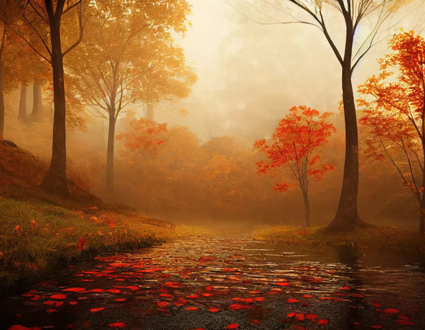 Autumn Sunrise 8X6 Fleece ( 96 X 72 Inch ) Backdrop
