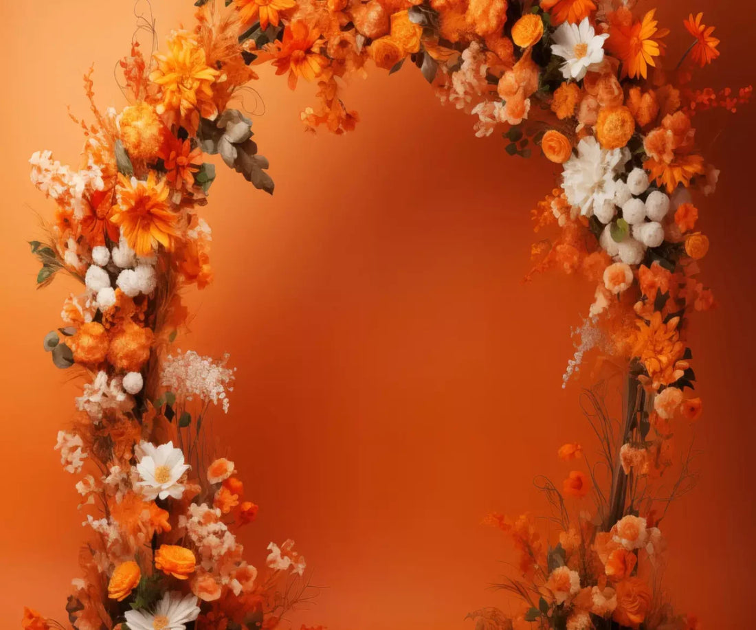 Orange Studio Floral Arch 5’X4’2 Fleece (60 X 50 Inch) Backdrop