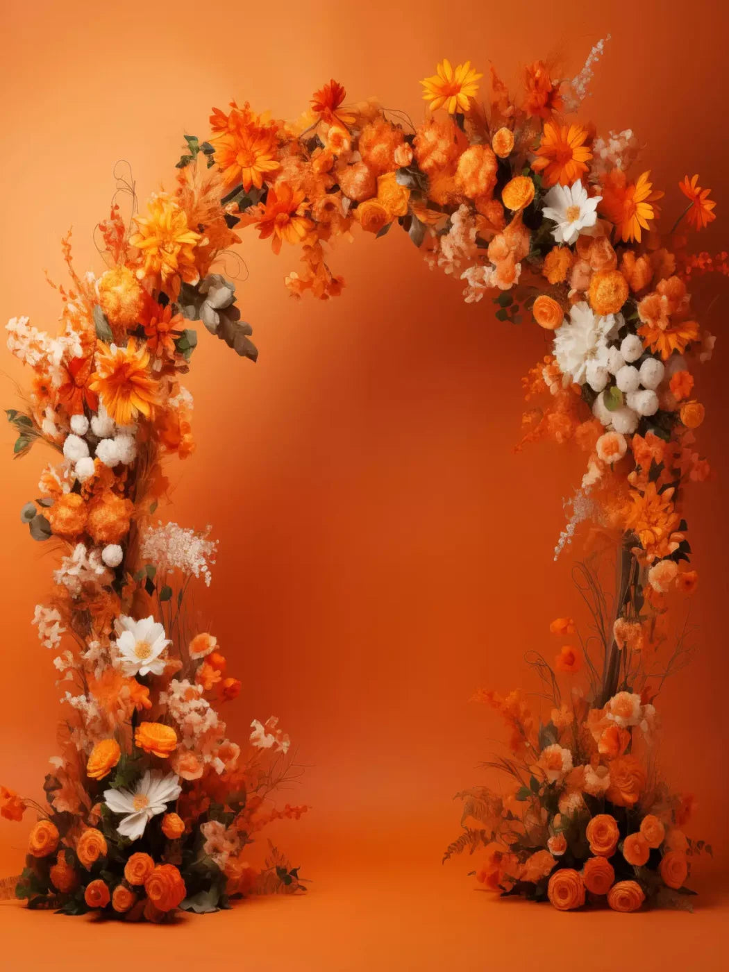 Orange Studio Floral Arch 6’X8’ Fleece (72 X 96 Inch) Backdrop