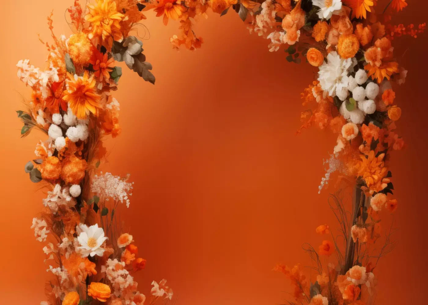 Orange Studio Floral Arch 7’X5’ Ultracloth (84 X 60 Inch) Backdrop