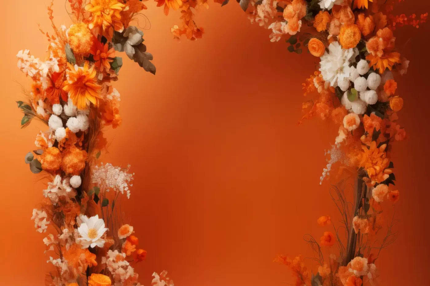 Orange Studio Floral Arch 12’X8’ Ultracloth (144 X 96 Inch) Backdrop