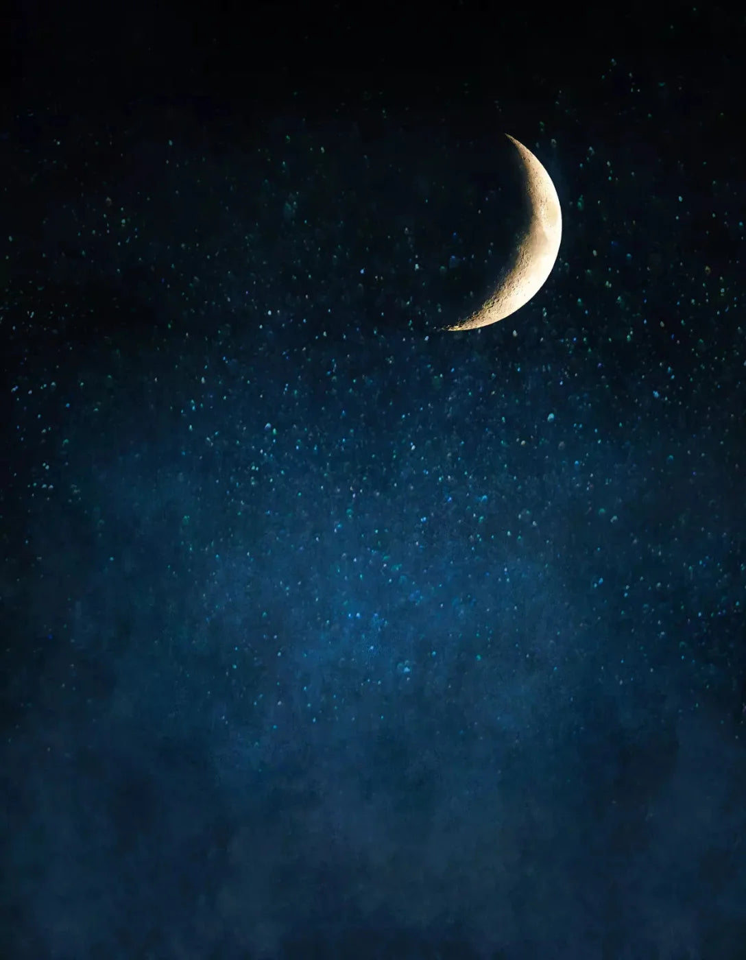 Azure Sky Moon 6X8 Fleece ( 72 X 96 Inch ) Backdrop