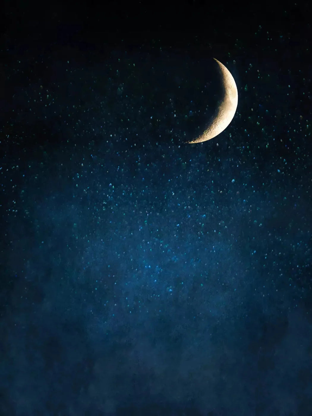 Azure Sky Moon 8X10 Fleece ( 96 X 120 Inch ) Backdrop