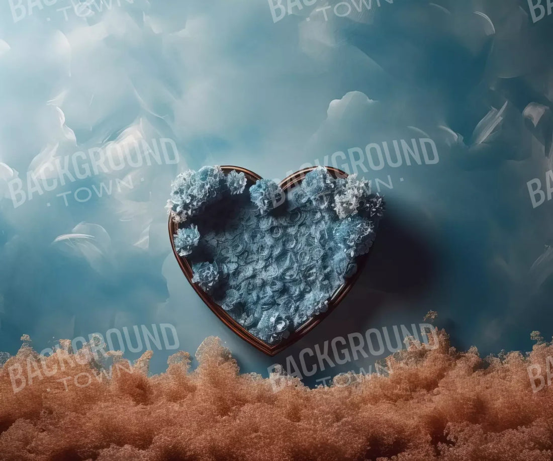 Baby Blue Heart Basket Iii 5’X4’2 Fleece (60 X 50 Inch) Backdrop