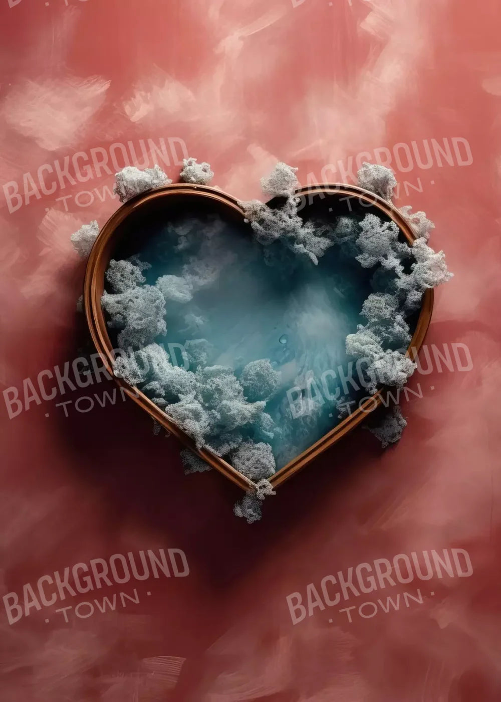 Baby Blue Heart Basket V 5’X7’ Ultracloth (60 X 84 Inch) Backdrop