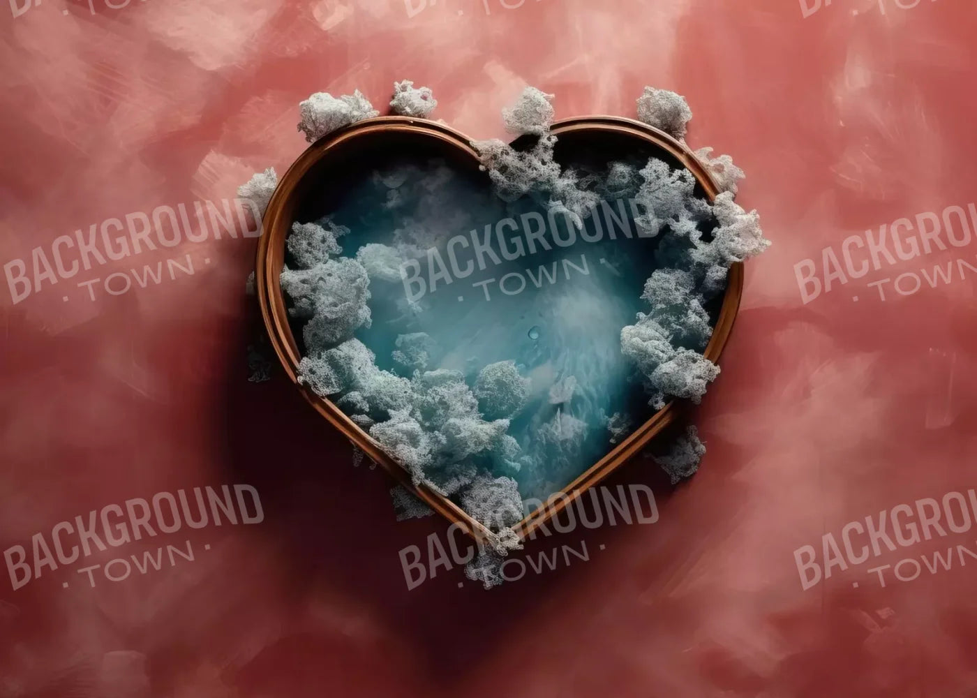 Baby Blue Heart Basket V 7’X5’ Ultracloth (84 X 60 Inch) Backdrop