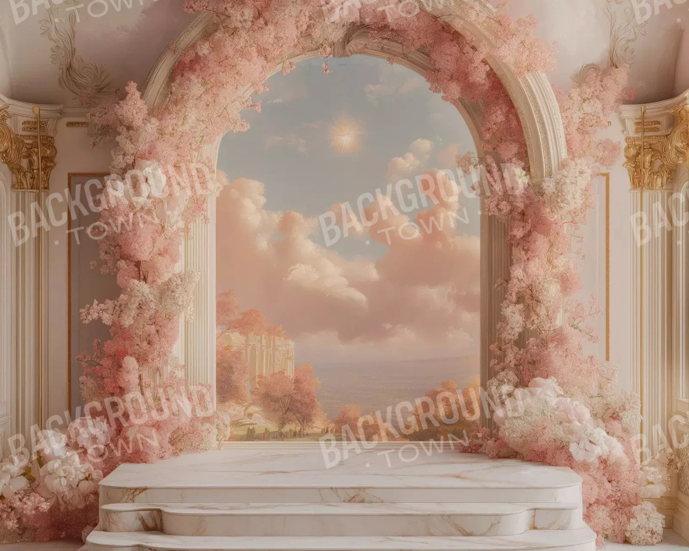 Baby Pink Archway 10’X8’ Fleece (120 X 96 Inch) Backdrop