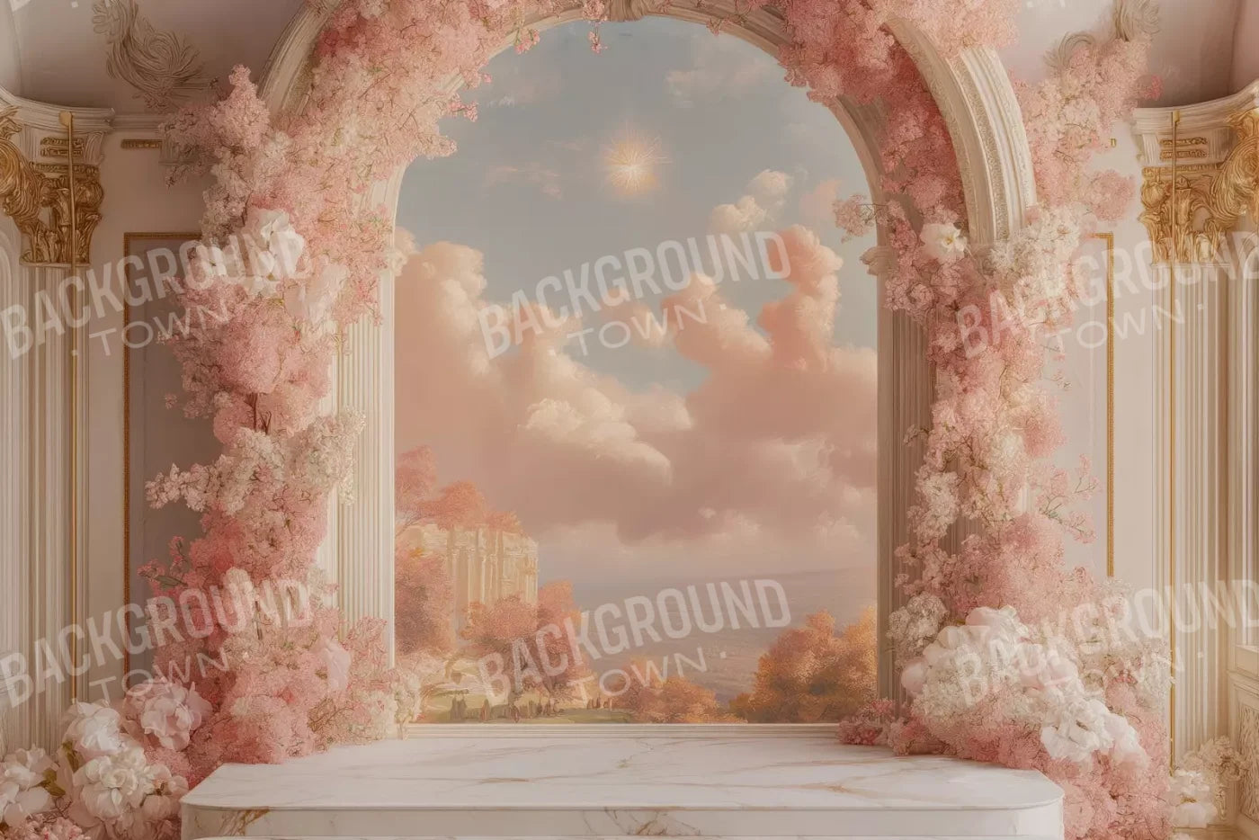 Baby Pink Archway 12’X8’ Ultracloth (144 X 96 Inch) Backdrop