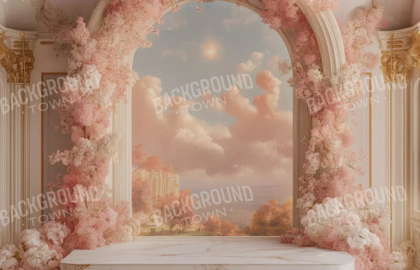 Baby Pink Archway 14’X9’ Ultracloth (168 X 108 Inch) Backdrop