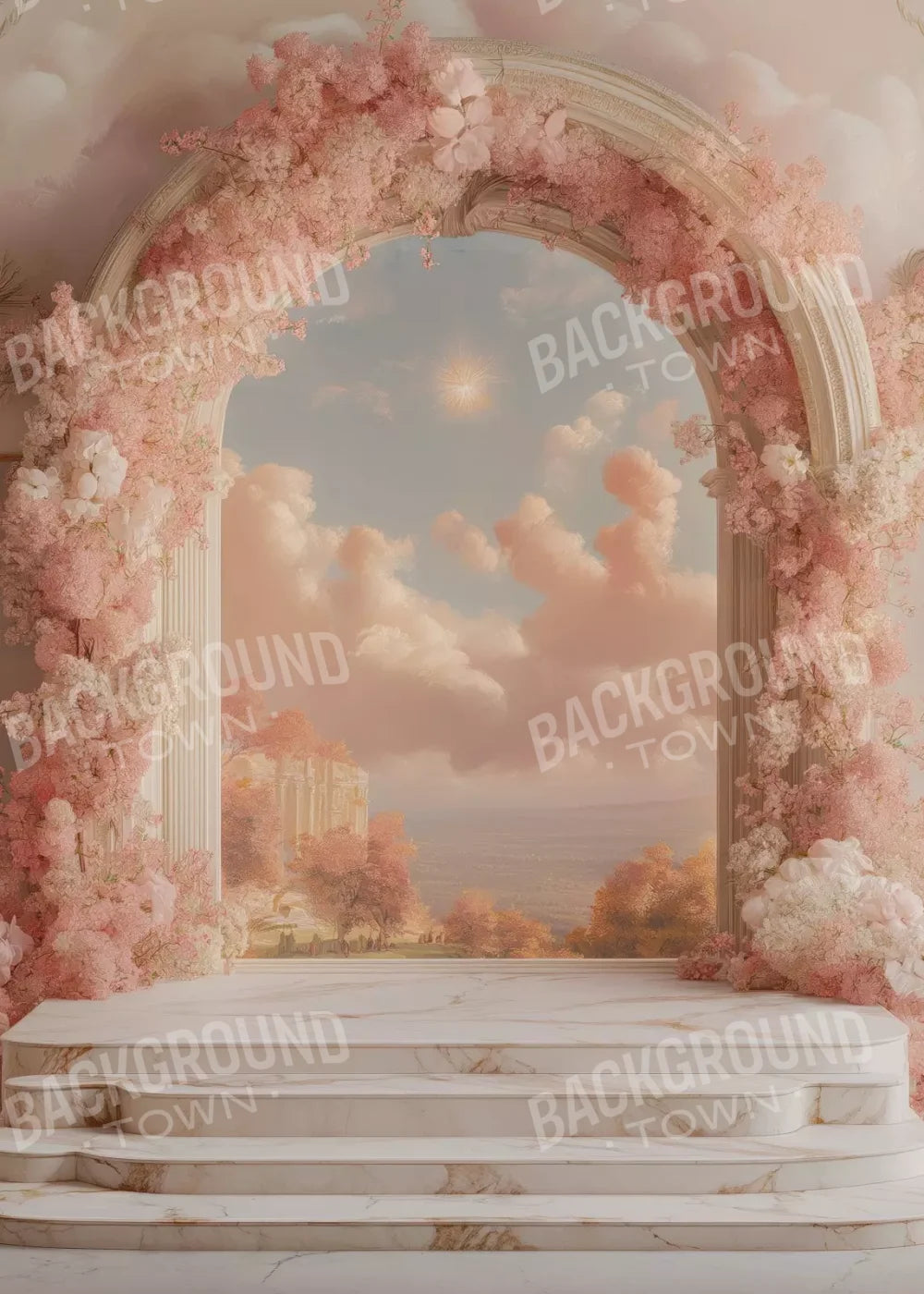 Baby Pink Archway 5’X7’ Ultracloth (60 X 84 Inch) Backdrop