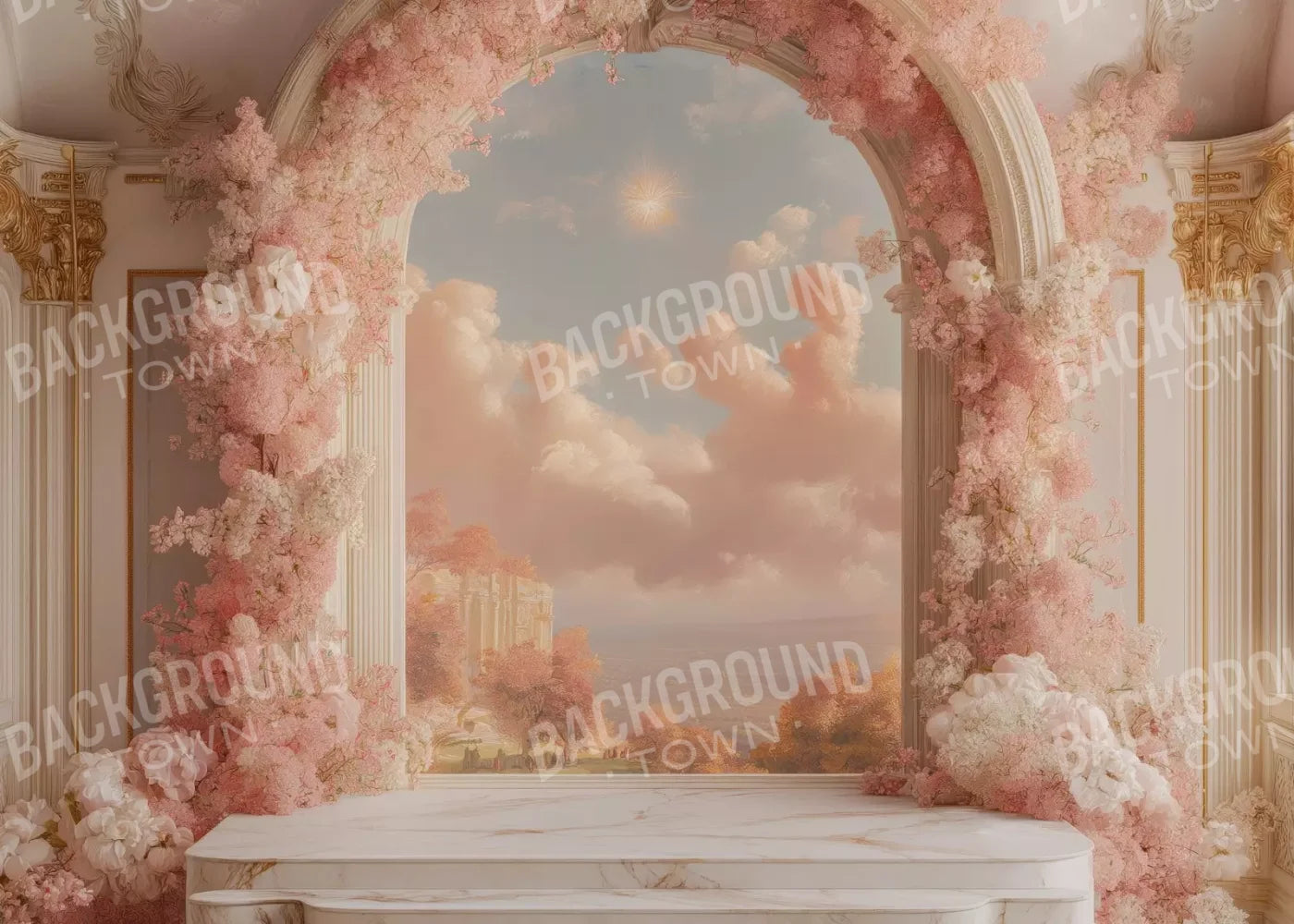 Baby Pink Archway 7’X5’ Ultracloth (84 X 60 Inch) Backdrop