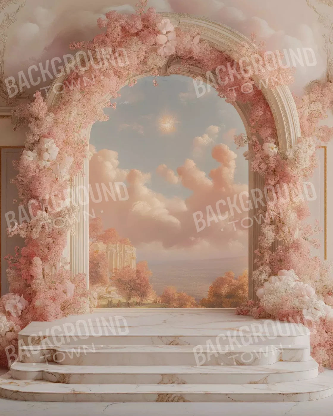 Baby Pink Archway 8’X10’ Fleece (96 X 120 Inch) Backdrop