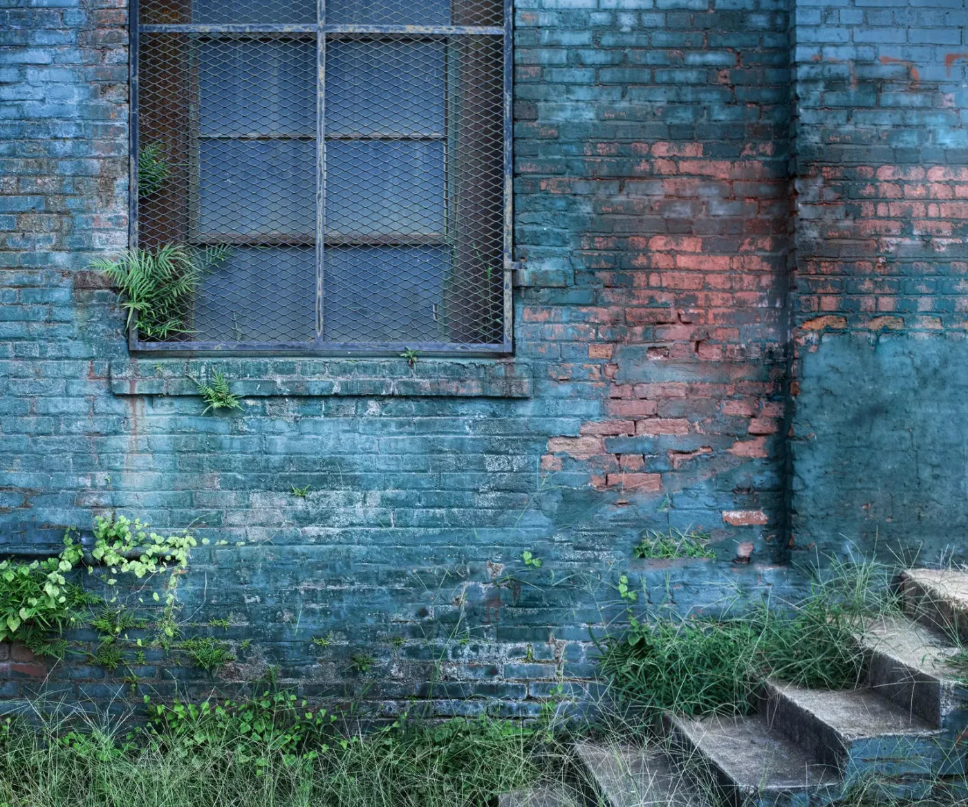 Back Alley Blue 5X42 Fleece ( 60 X 50 Inch ) Backdrop