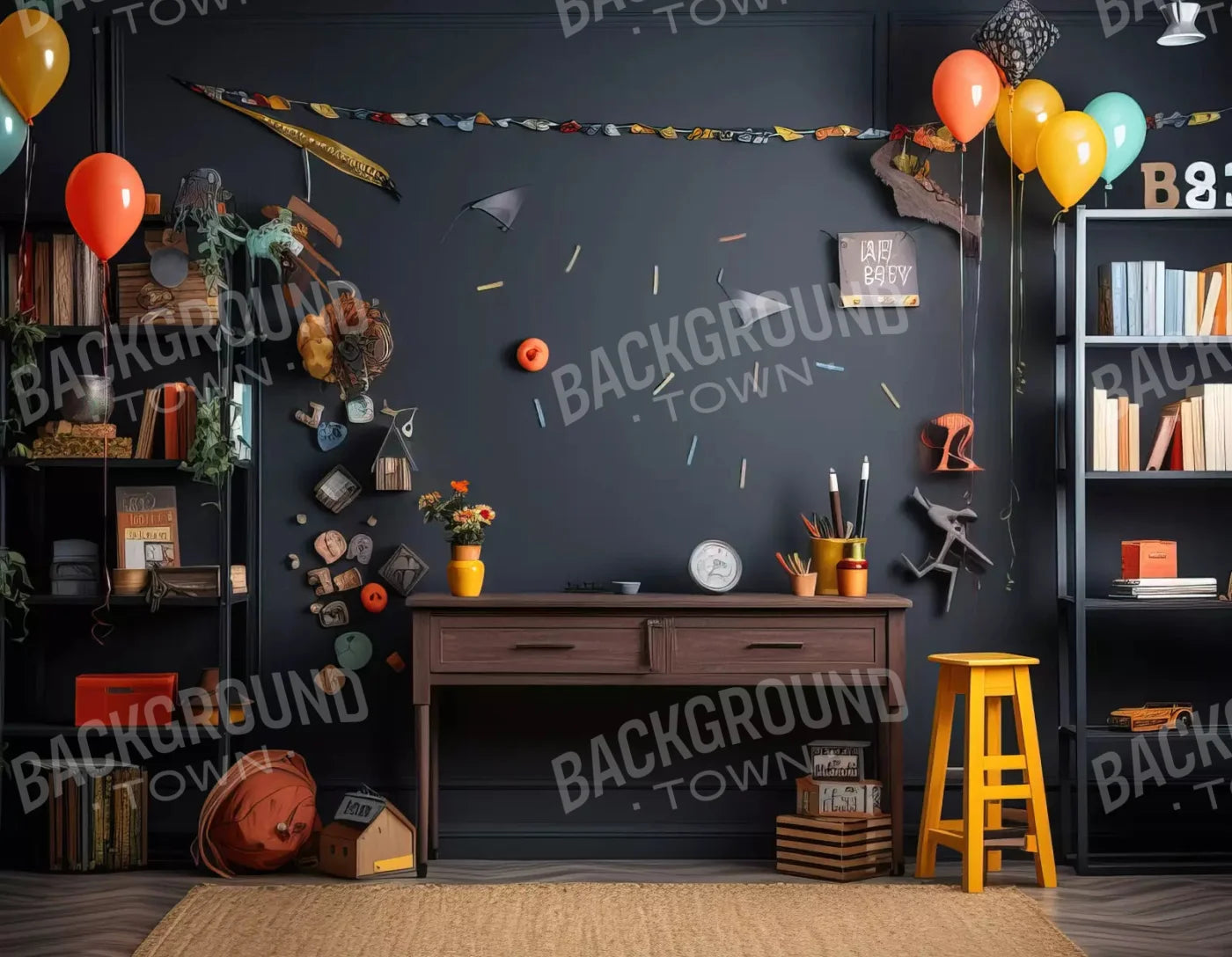 Back To School 8X6 Fleece ( 96 X 72 Inch ) Backdrop