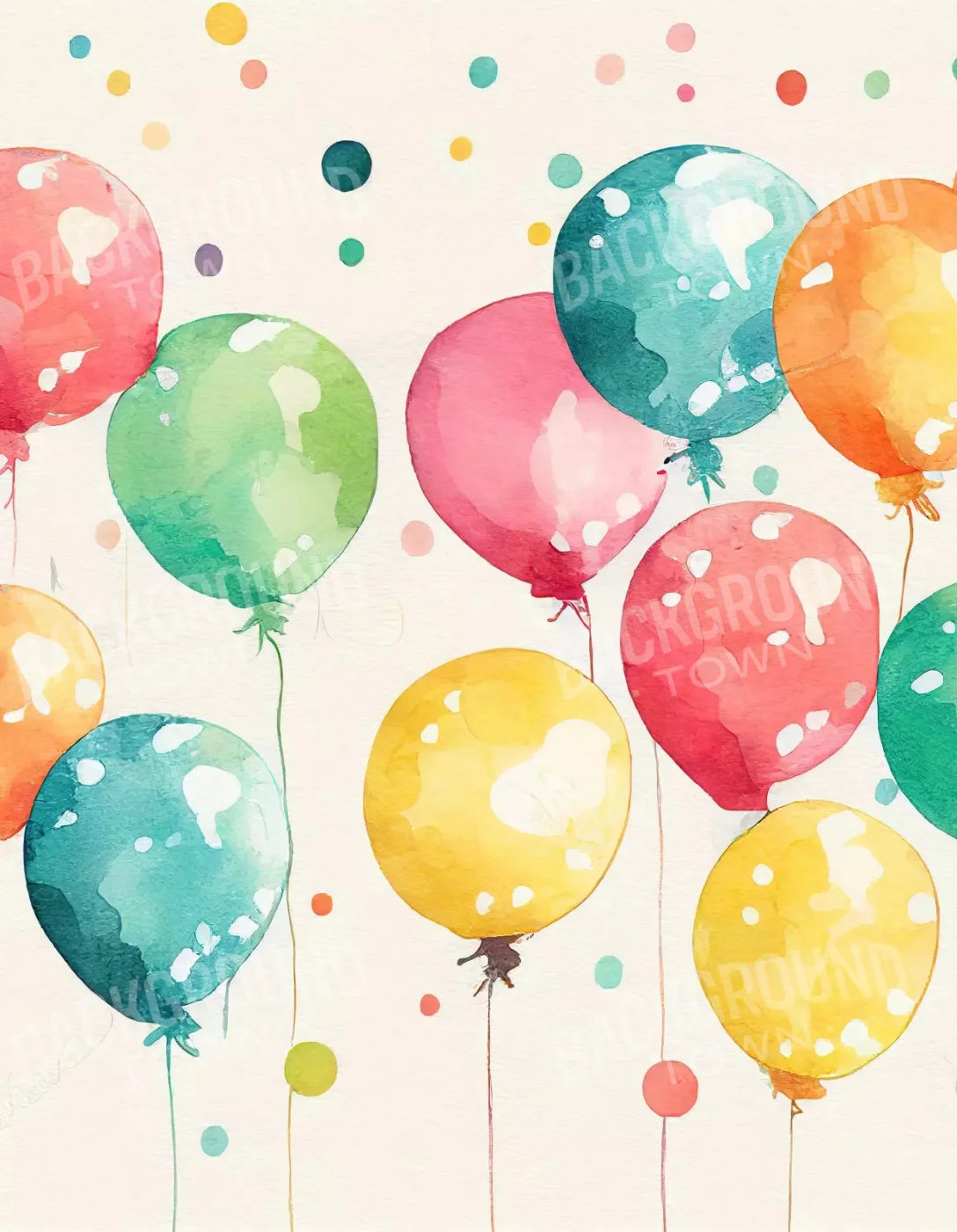 Balloon Wall Vintage 6X8 Fleece ( 72 X 96 Inch ) Backdrop