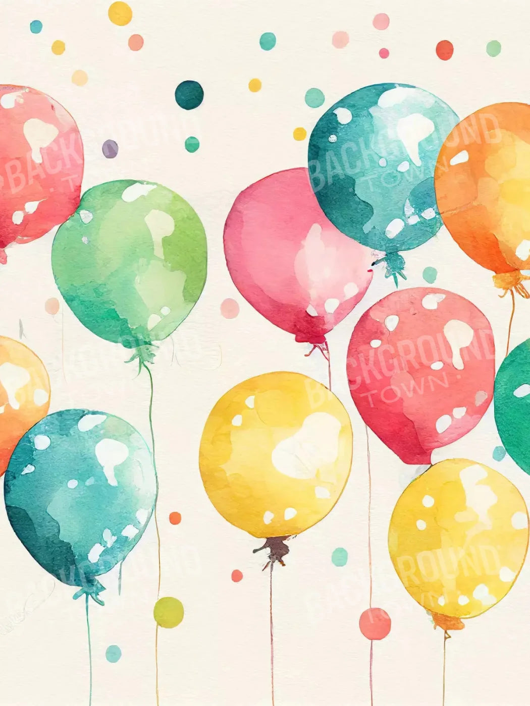 Balloon Wall Vintage 8X10 Fleece ( 96 X 120 Inch ) Backdrop