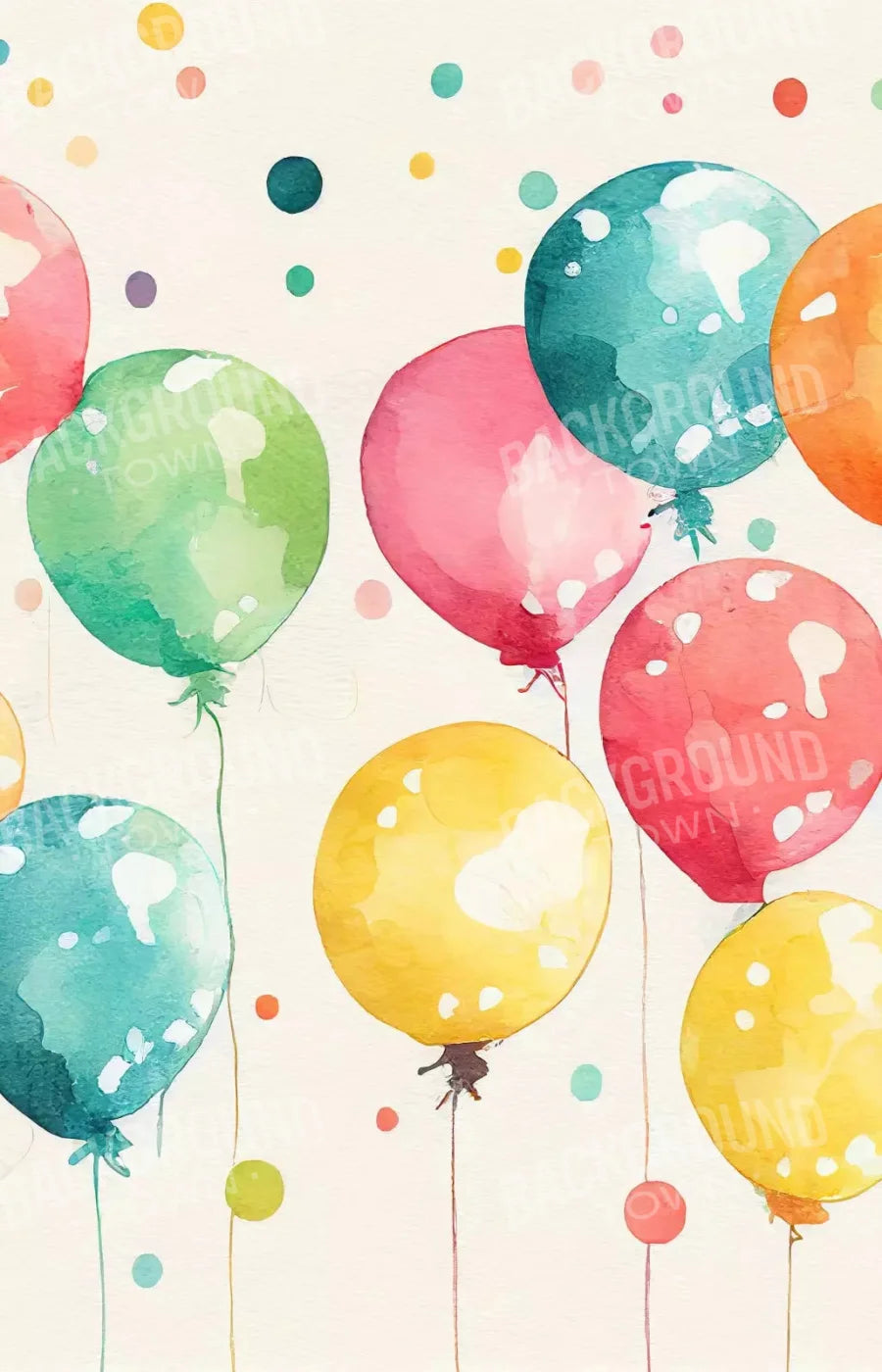 Balloon Wall Vintage 8X12 Ultracloth ( 96 X 144 Inch ) Backdrop