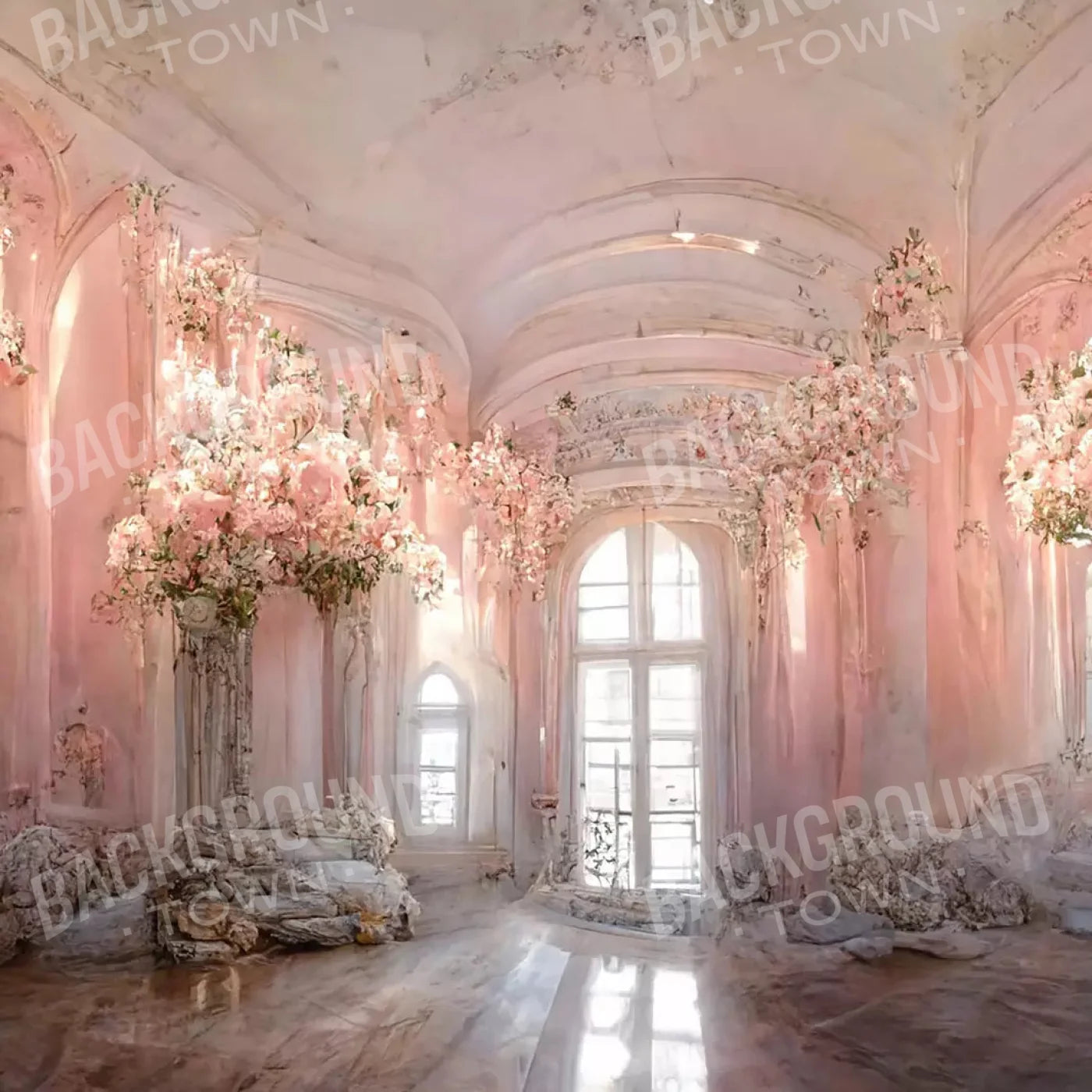 Ballroom In Pink 3 10X10 Ultracloth ( 120 X Inch ) Backdrop