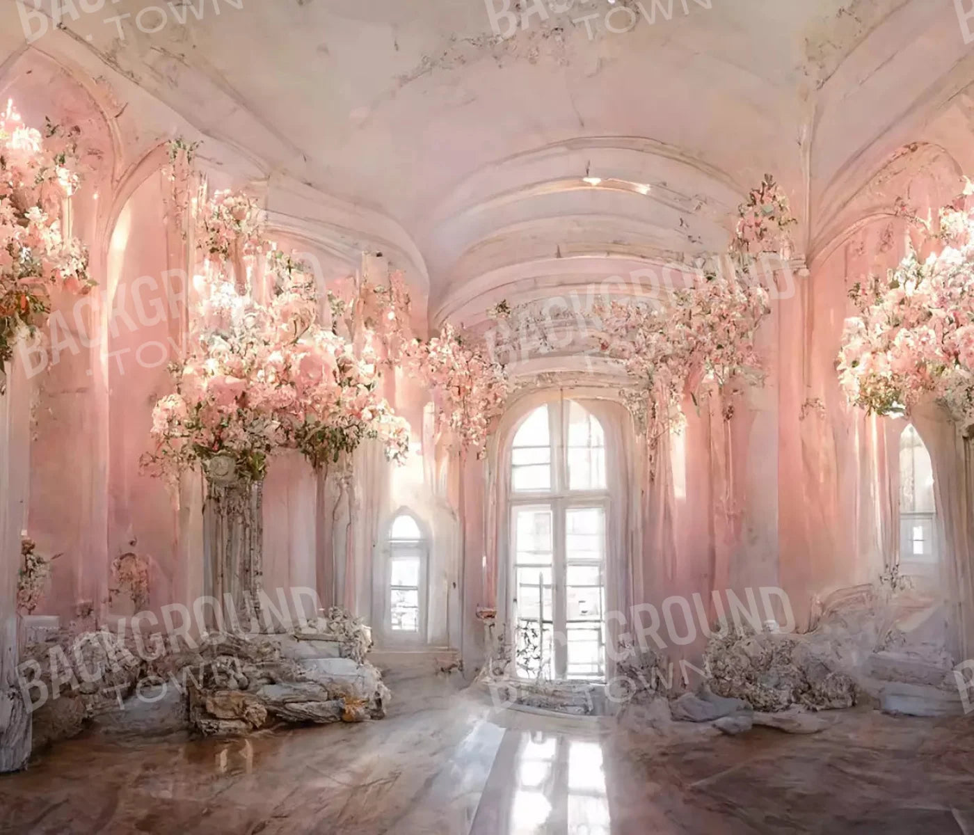 Ballroom In Pink 3 12X10 Ultracloth ( 144 X 120 Inch ) Backdrop