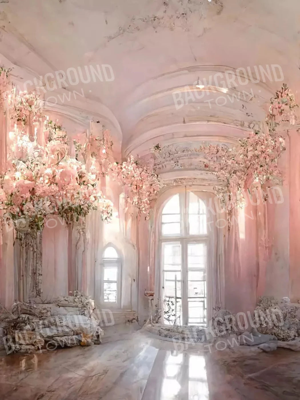 Ballroom In Pink 3 5X68 Fleece ( 60 X 80 Inch ) Backdrop
