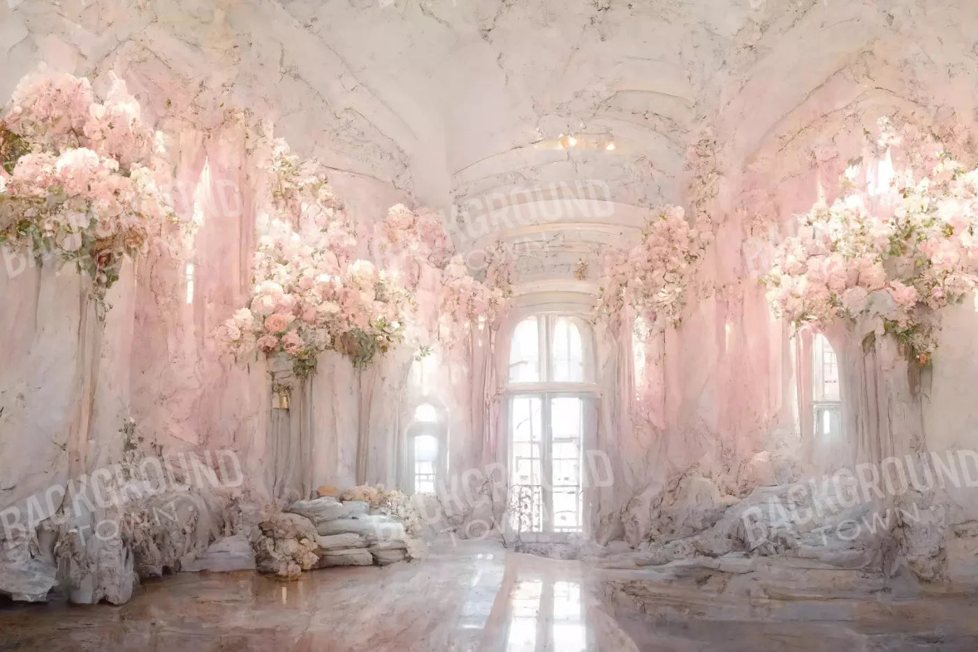 Ballroom In Pink 3 8X5 Ultracloth ( 96 X 60 Inch ) Backdrop