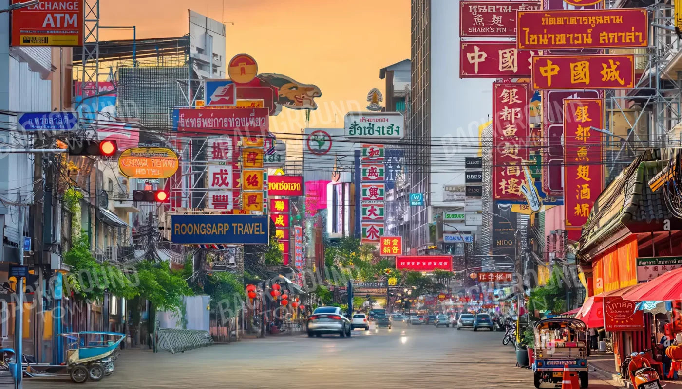 Bangkok Street 14’x8’ UltraCloth (168 x 96 inch) Backdrop