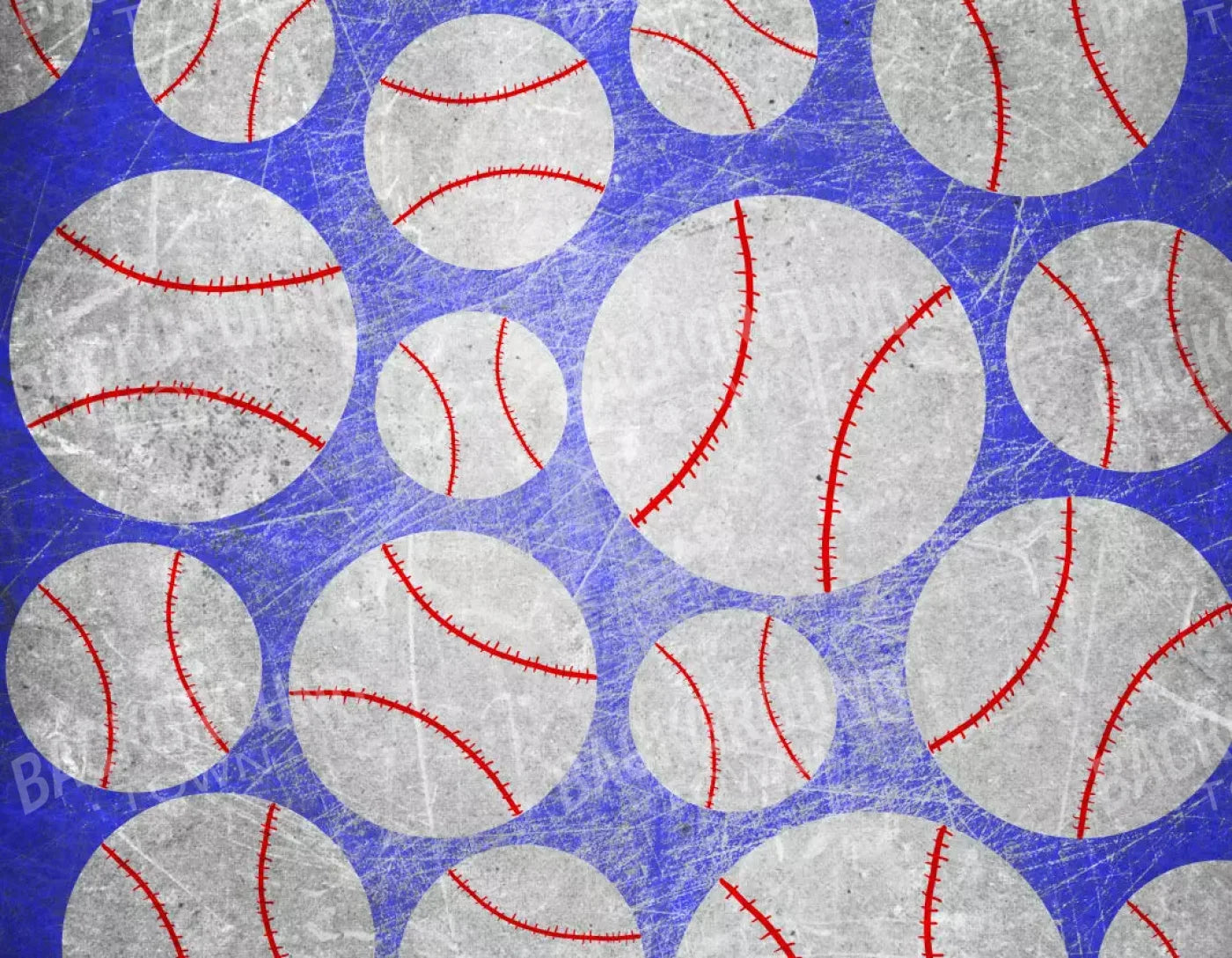 Baseball Dots 8X6 Fleece ( 96 X 72 Inch ) Backdrop