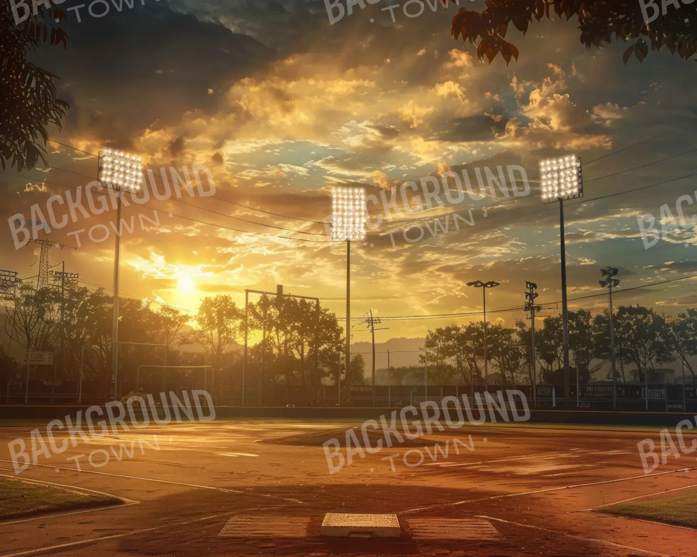 Baseball Evening 10’x8’ Fleece (120 x 96 inch) Backdrop