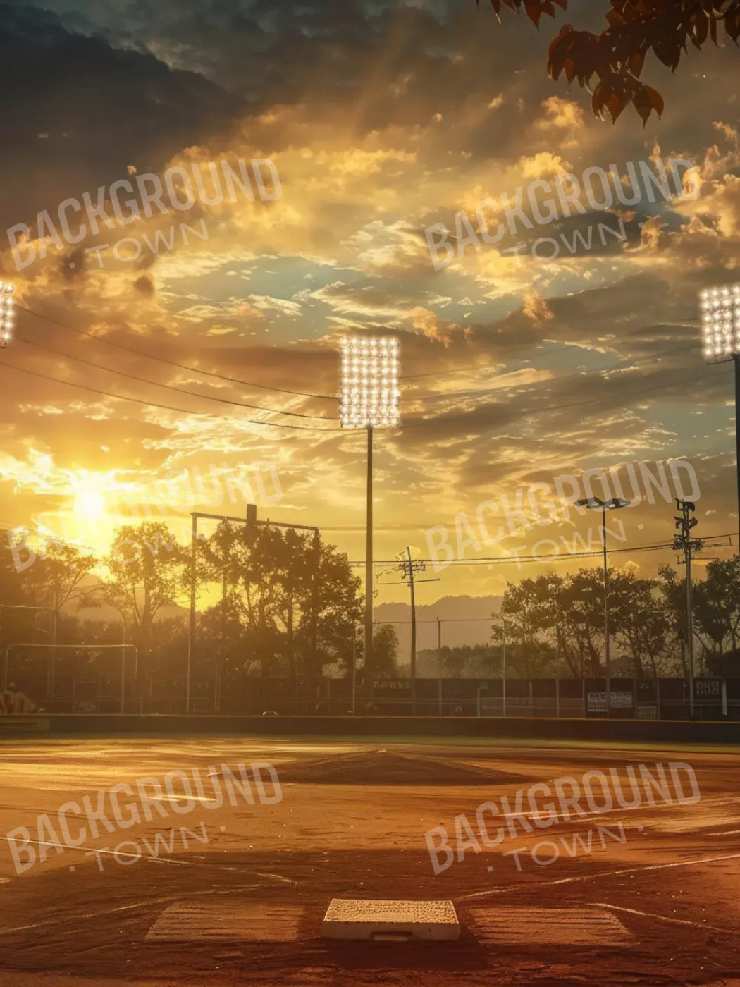 Baseball Evening 6’x8’ Fleece (72 x 96 inch) Backdrop