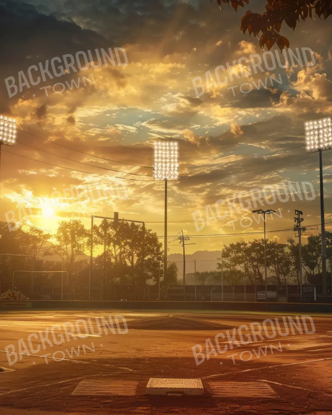 Baseball Evening 8’x10’ Fleece (96 x 120 inch) Backdrop