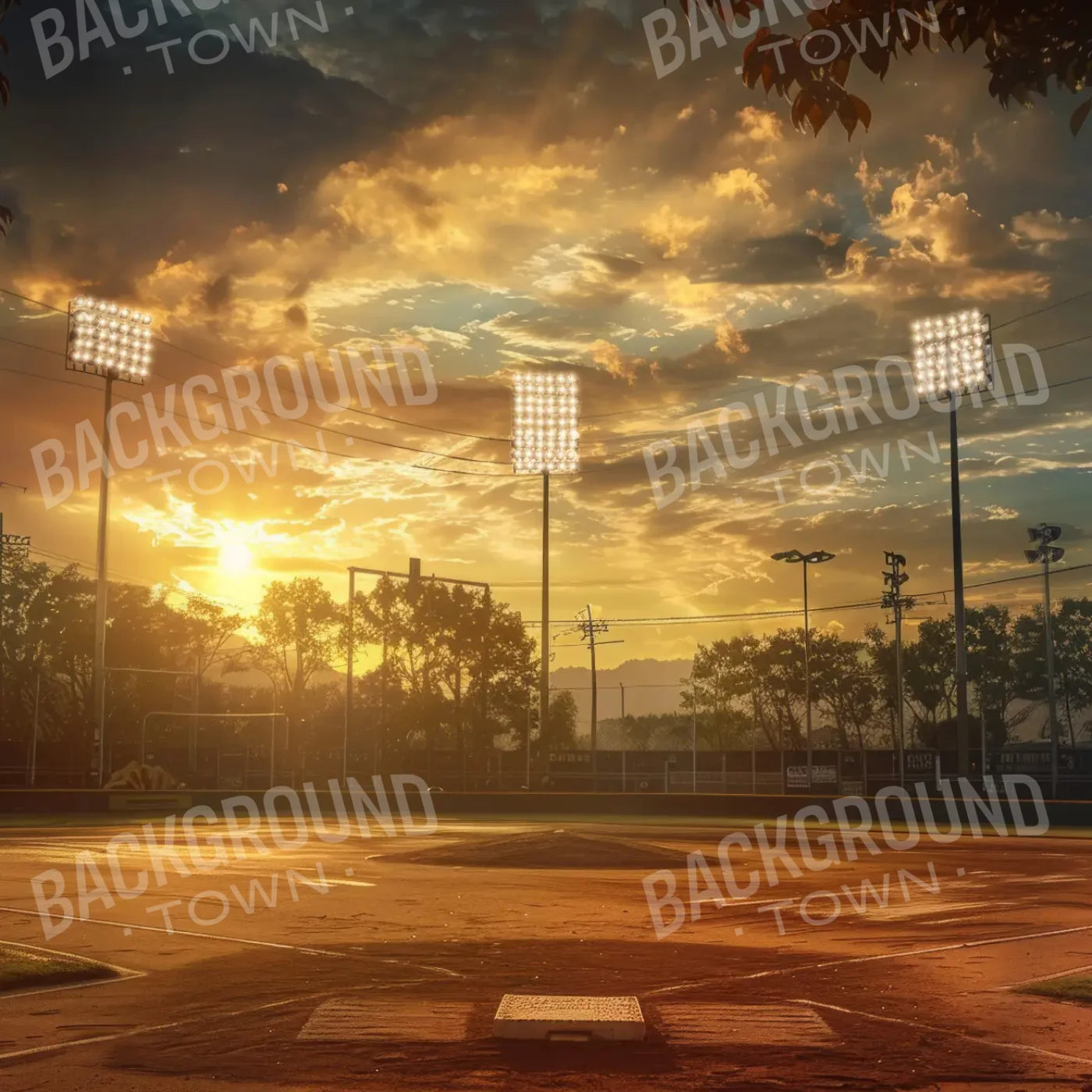 Baseball Evening 8’x8’ Fleece (96 x 96 inch) Backdrop