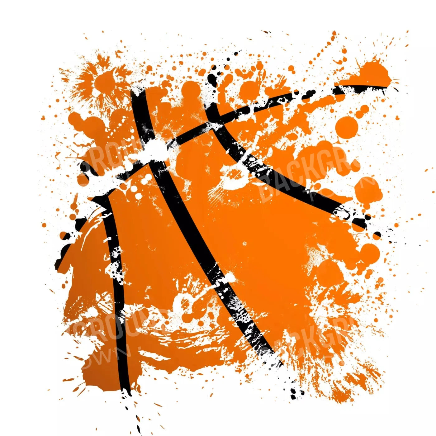 Basketball Splatter 8X8 Fleece ( 96 X Inch ) Backdrop